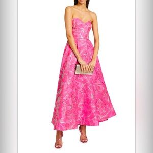 Monique Lhuiller strapless, corset maxi dress